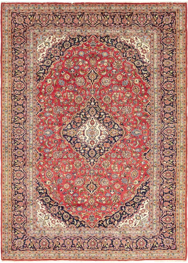 9' 7 x 13' 9 Hand Knotted Kashan Persian Wool Rug