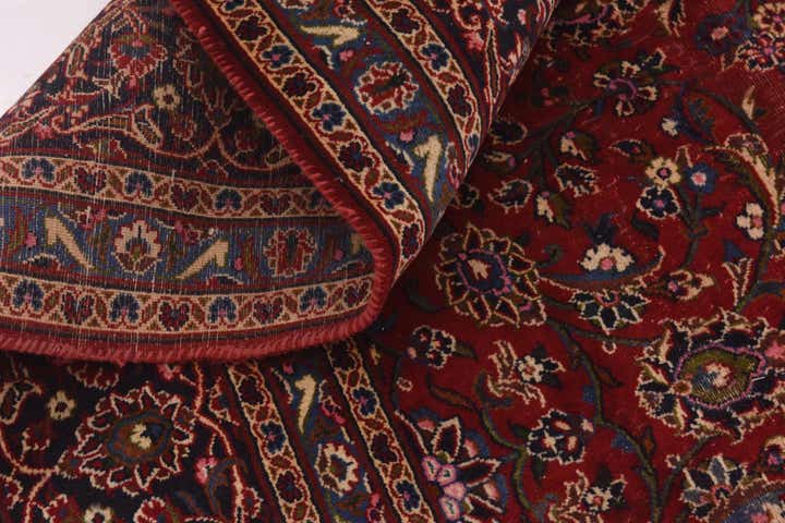 9' 6 x 13' Hand Knotted Kashan Persian Wool Rug