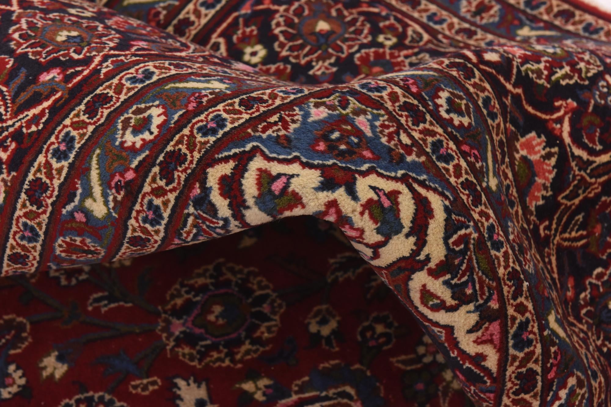 9' 6 x 13' Hand Knotted Kashan Persian Wool Rug