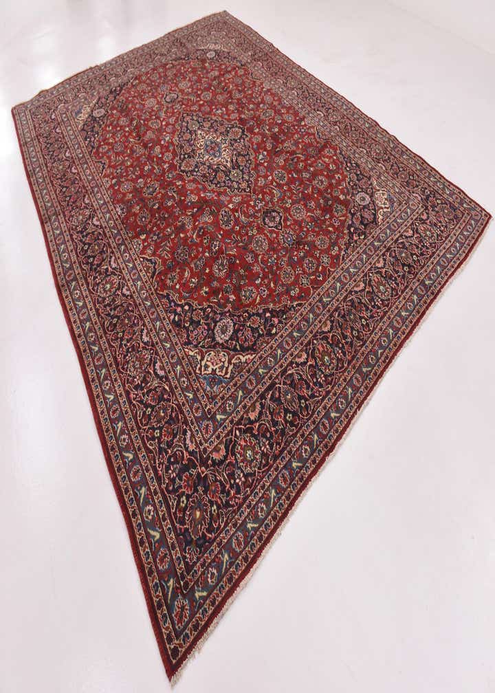 9' 6 x 13' Hand Knotted Kashan Persian Wool Rug