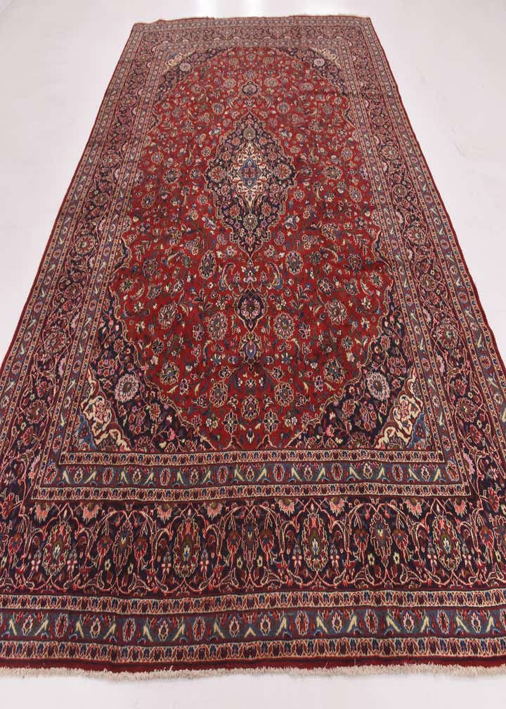 9' 6 x 13' Hand Knotted Kashan Persian Wool Rug