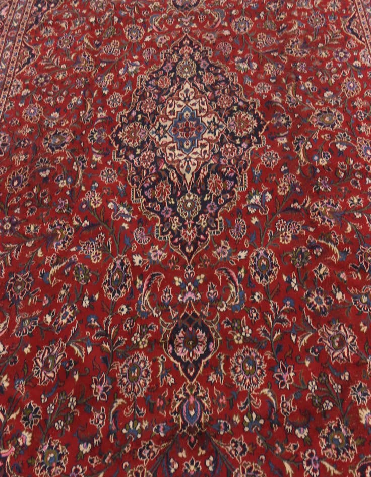 Detail image of 9' 6 x 13' Hand Knotted Kashan Persian Wool Rug