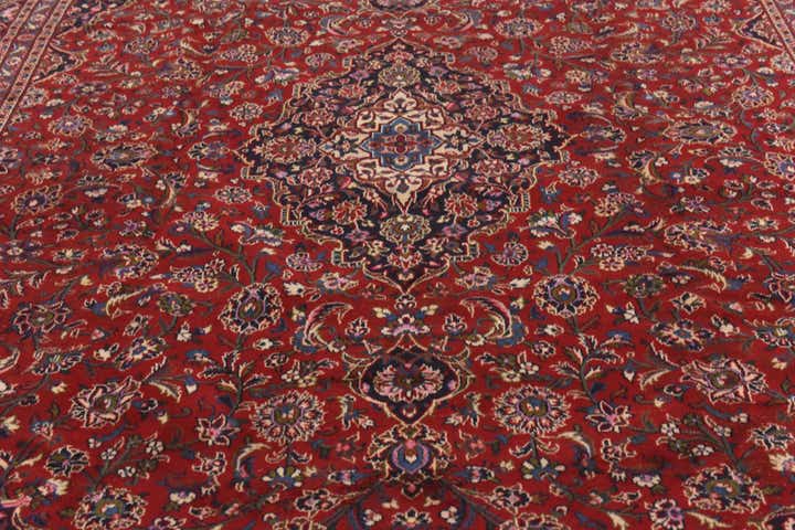 9' 6 x 13' Hand Knotted Kashan Persian Wool Rug