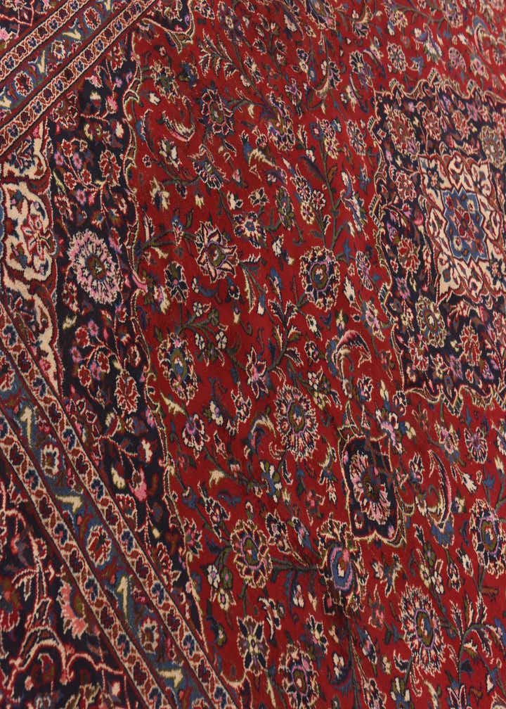 9' 6 x 13' Hand Knotted Kashan Persian Wool Rug