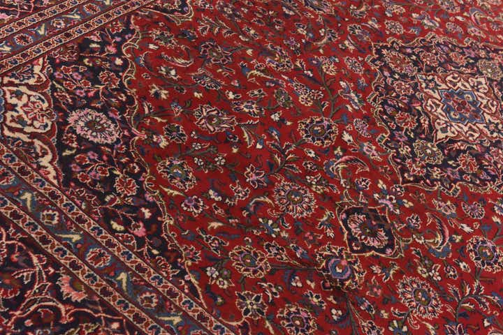 9' 6 x 13' Hand Knotted Kashan Persian Wool Rug