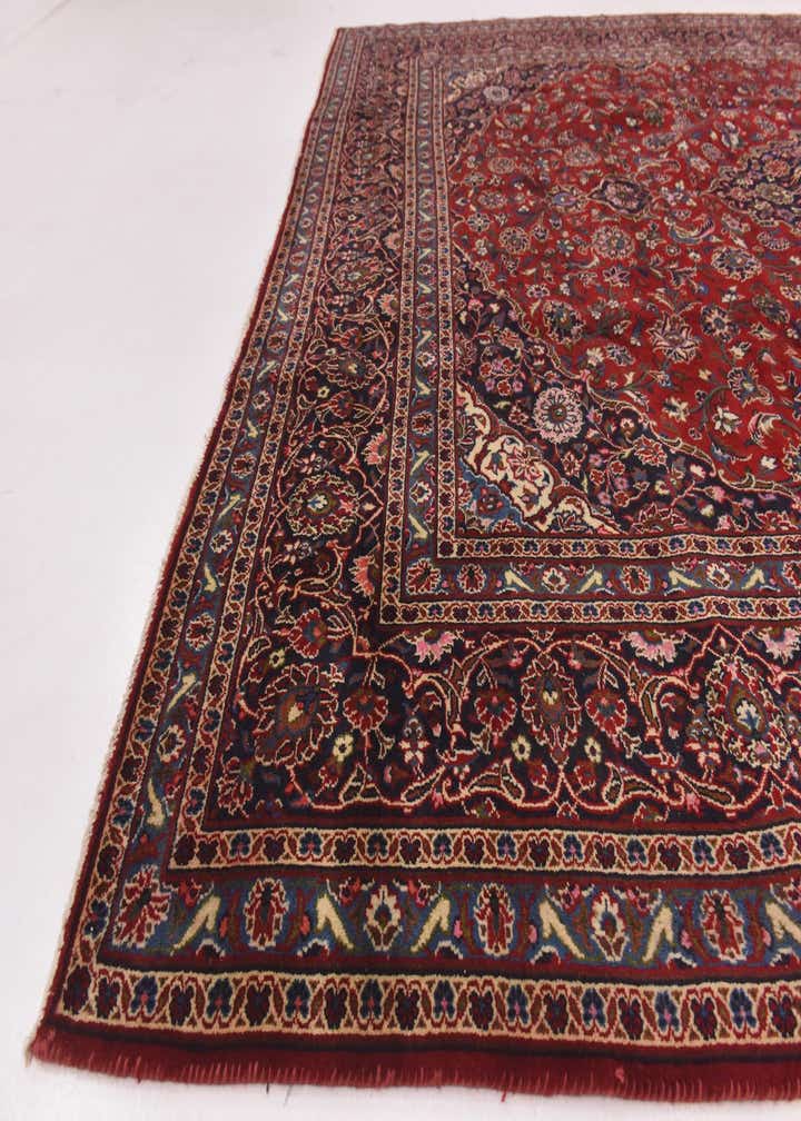 9' 6 x 13' Hand Knotted Kashan Persian Wool Rug