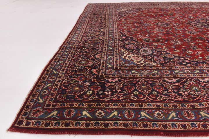 9' 6 x 13' Hand Knotted Kashan Persian Wool Rug