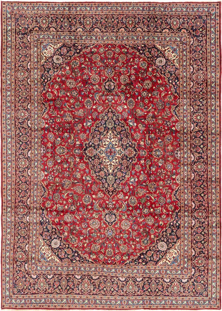 9' 6 x 13' Hand Knotted Kashan Persian Wool Rug