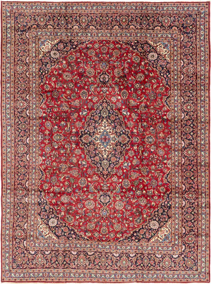 9' 6 x 13' Hand Knotted Kashan Persian Wool Rug