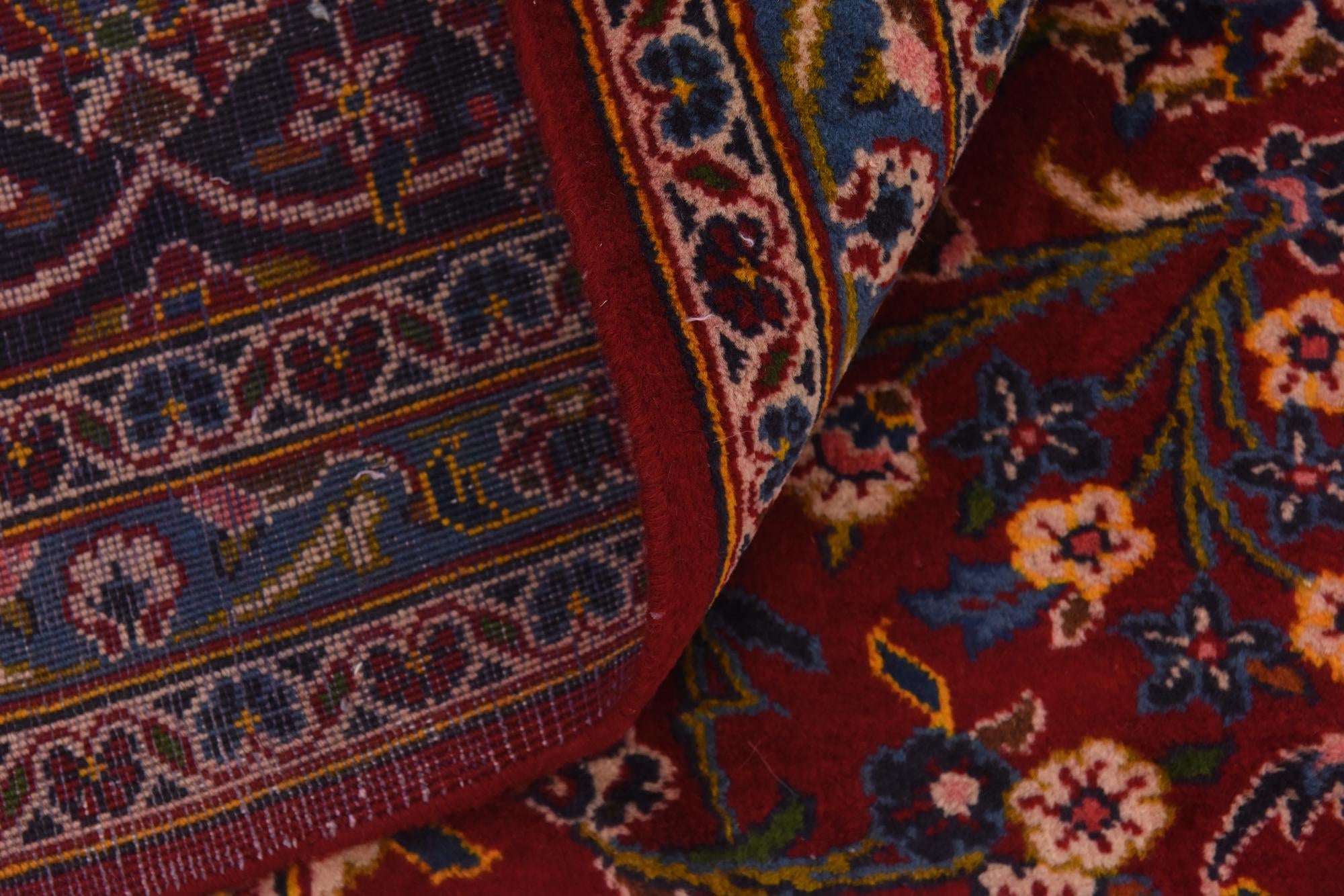 9' 7 x 12' 9 Hand Knotted Kashan Persian Wool Rug