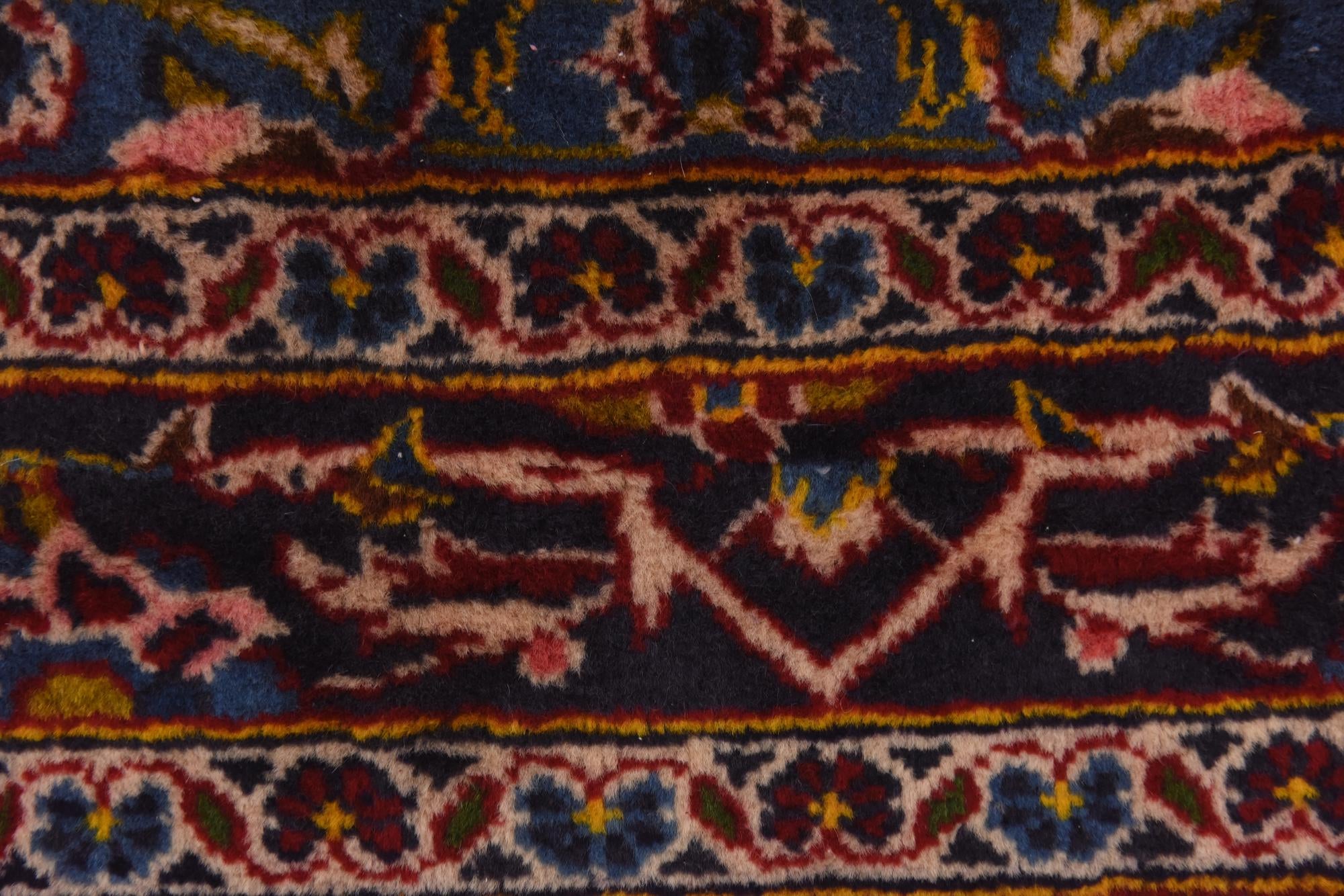 9' 7 x 12' 9 Hand Knotted Kashan Persian Wool Rug