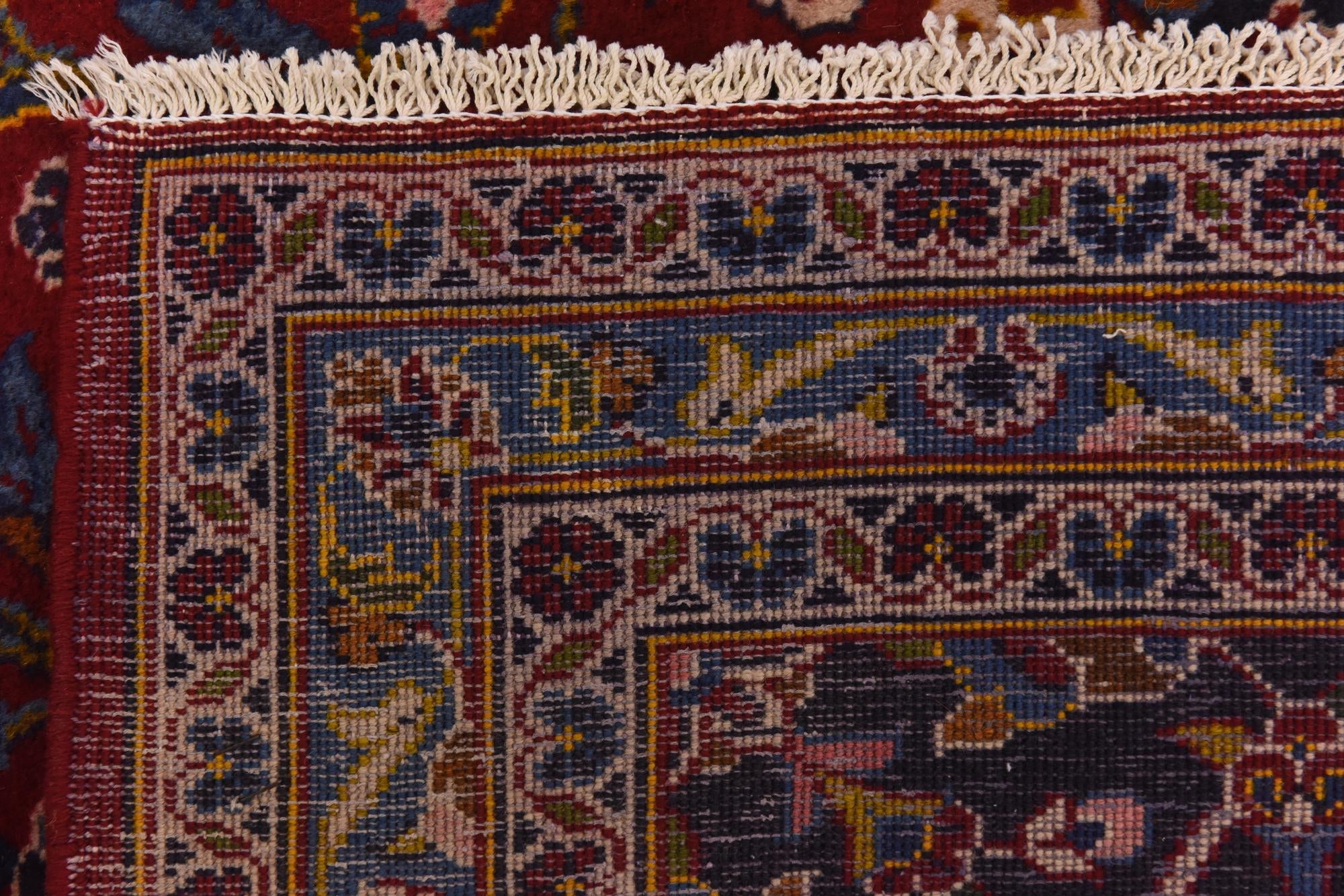 9' 7 x 12' 9 Hand Knotted Kashan Persian Wool Rug