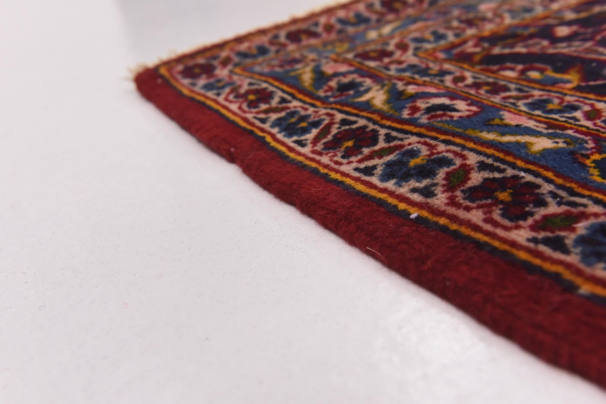 9' 7 x 12' 9 Hand Knotted Kashan Persian Wool Rug