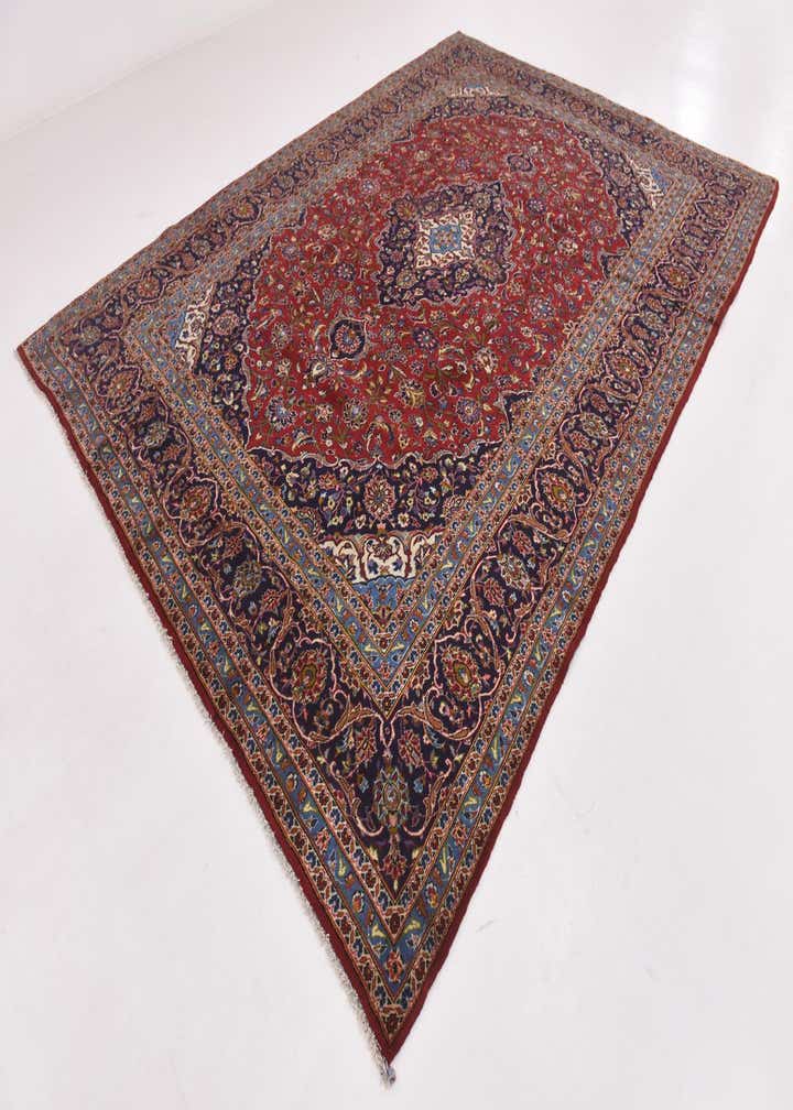 9' 8 x 13' 4 Hand Knotted Kashan Persian Wool Rug