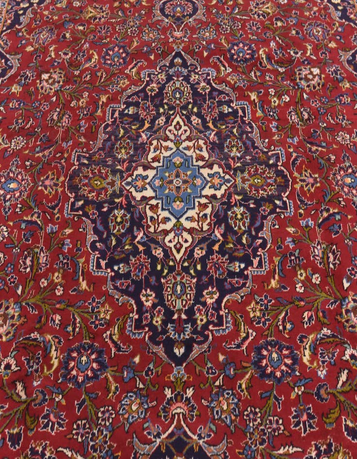 Detail image of 9' 8 x 13' 4 Hand Knotted Kashan Persian Wool Rug