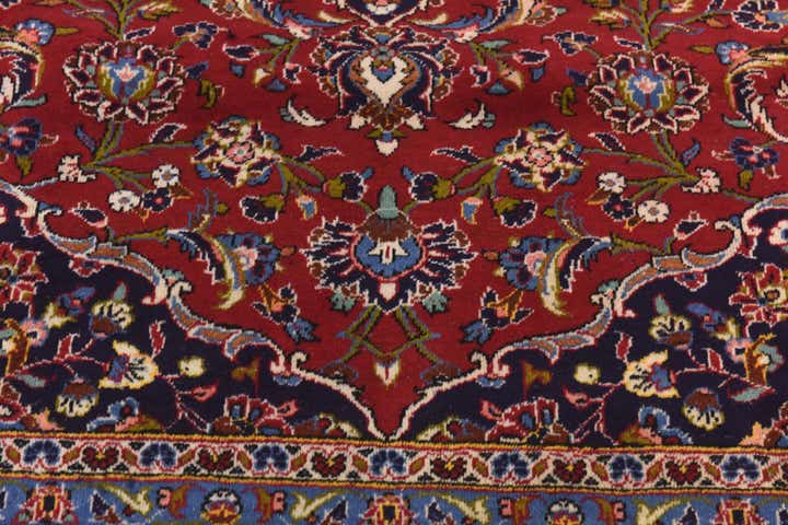 9' 8 x 13' 4 Hand Knotted Kashan Persian Wool Rug