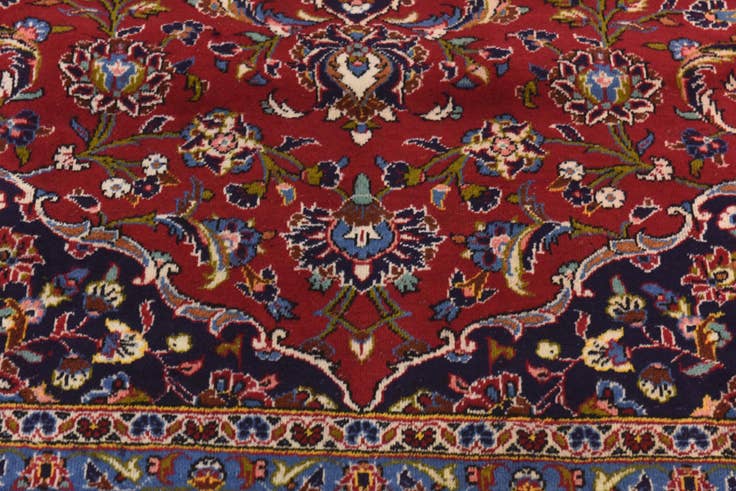 Detail image of 9' 8 x 13' 4 Hand Knotted Kashan Persian Wool Rug