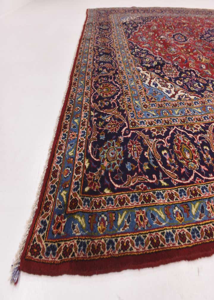 9' 8 x 13' 4 Hand Knotted Kashan Persian Wool Rug