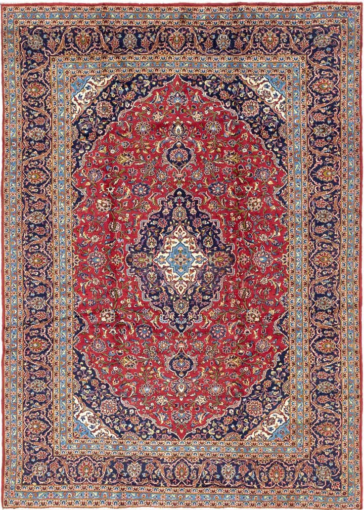 9' 8 x 13' 4 Hand Knotted Kashan Persian Wool Rug
