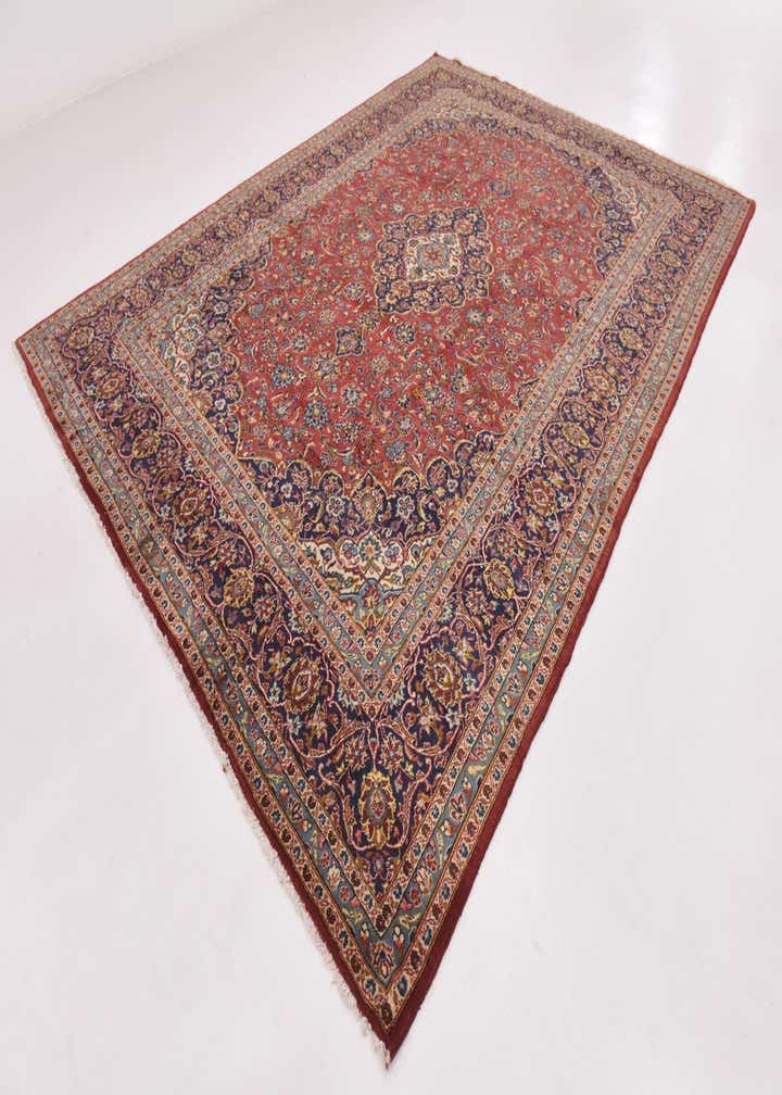 9' 9 x 13' 2 Hand Knotted Kashan Persian Wool Rug
