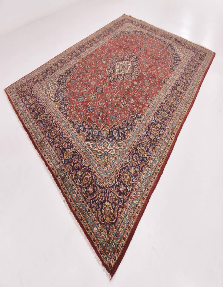 Detail image of 9' 9 x 13' 2 Hand Knotted Kashan Persian Wool Rug