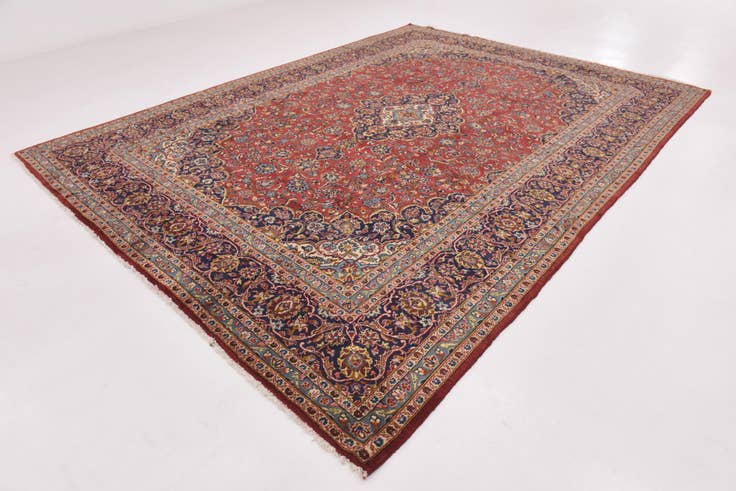 Detail image of 9' 9 x 13' 2 Hand Knotted Kashan Persian Wool Rug