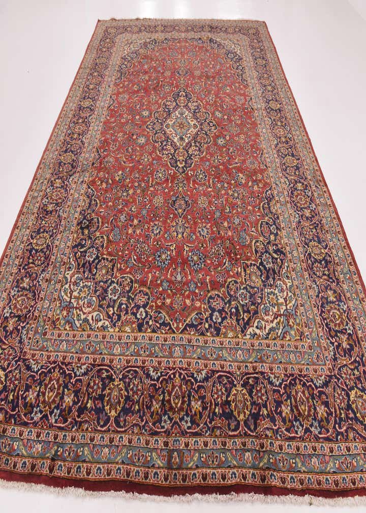 9' 9 x 13' 2 Hand Knotted Kashan Persian Wool Rug
