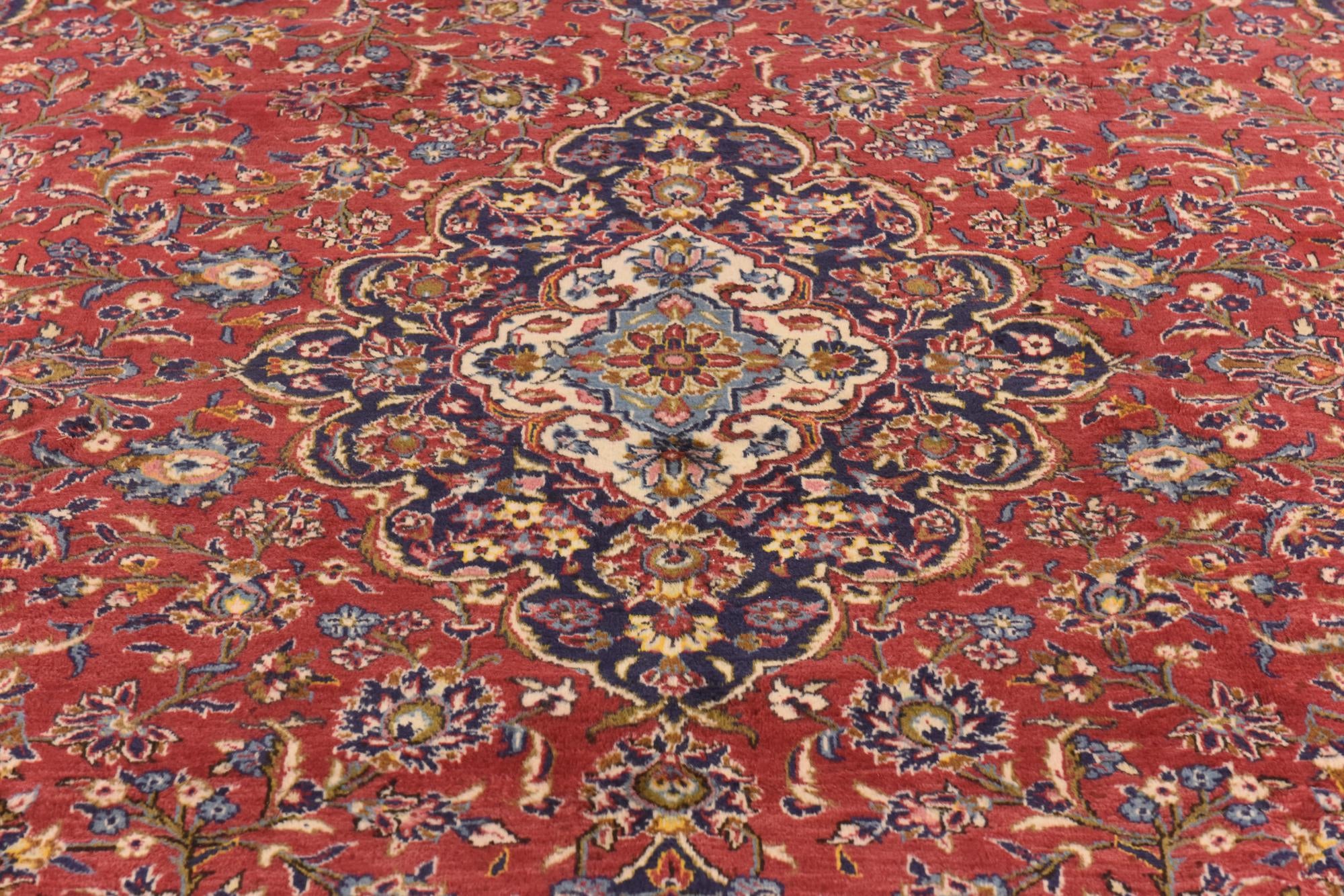 9' 9 x 13' 2 Hand Knotted Kashan Persian Wool Rug