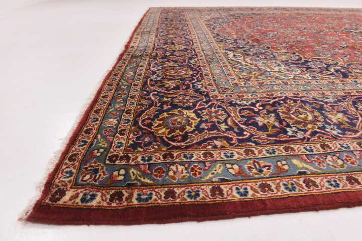 9' 9 x 13' 2 Hand Knotted Kashan Persian Wool Rug
