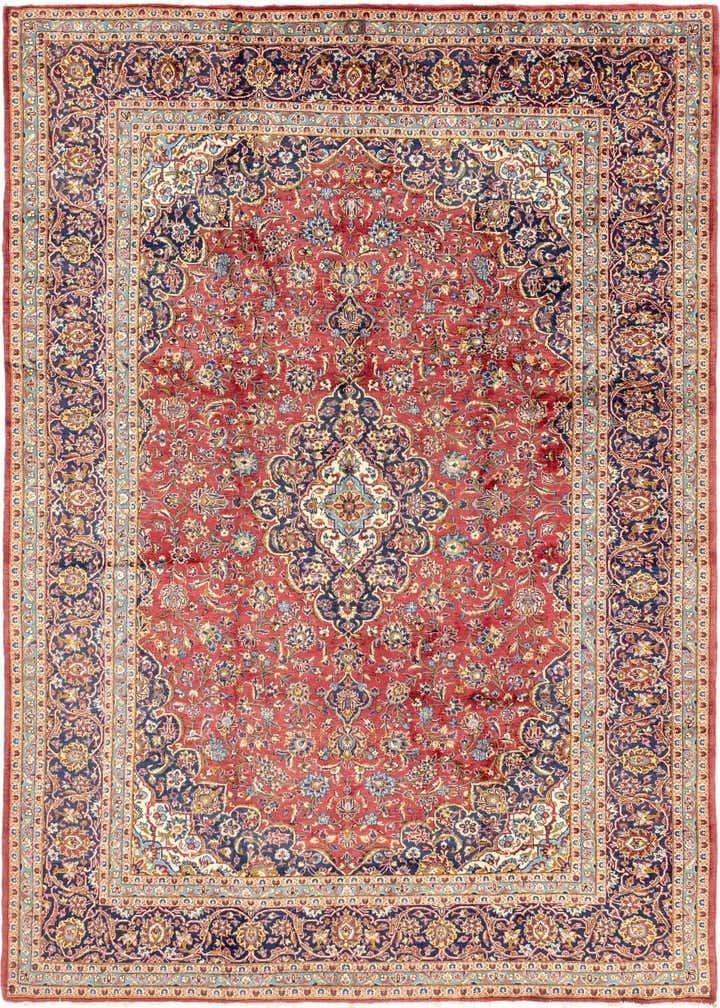 9' 9 x 13' 2 Hand Knotted Kashan Persian Wool Rug