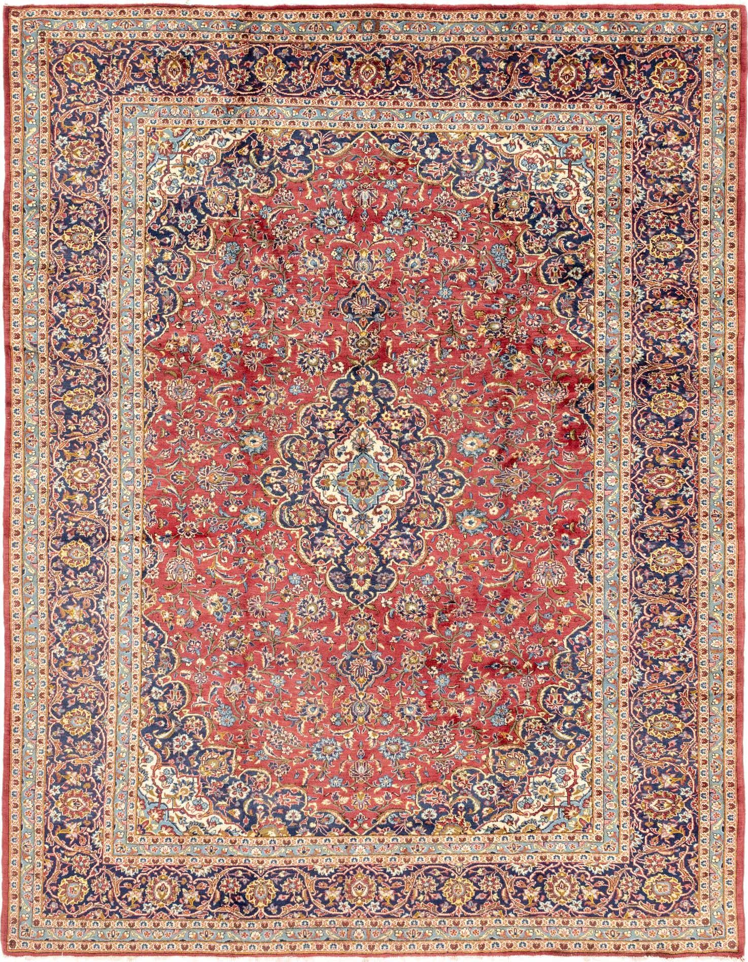 9' 9 x 13' 2 Hand Knotted Kashan Persian Wool Rug