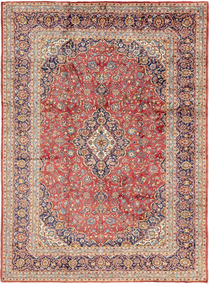 Detail image of 9' 9 x 13' 2 Hand Knotted Kashan Persian Wool Rug