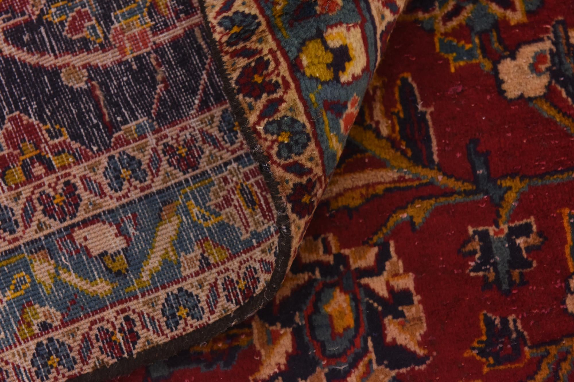 9' 7 x 13' 2 Hand Knotted Kashan Persian Wool Rug