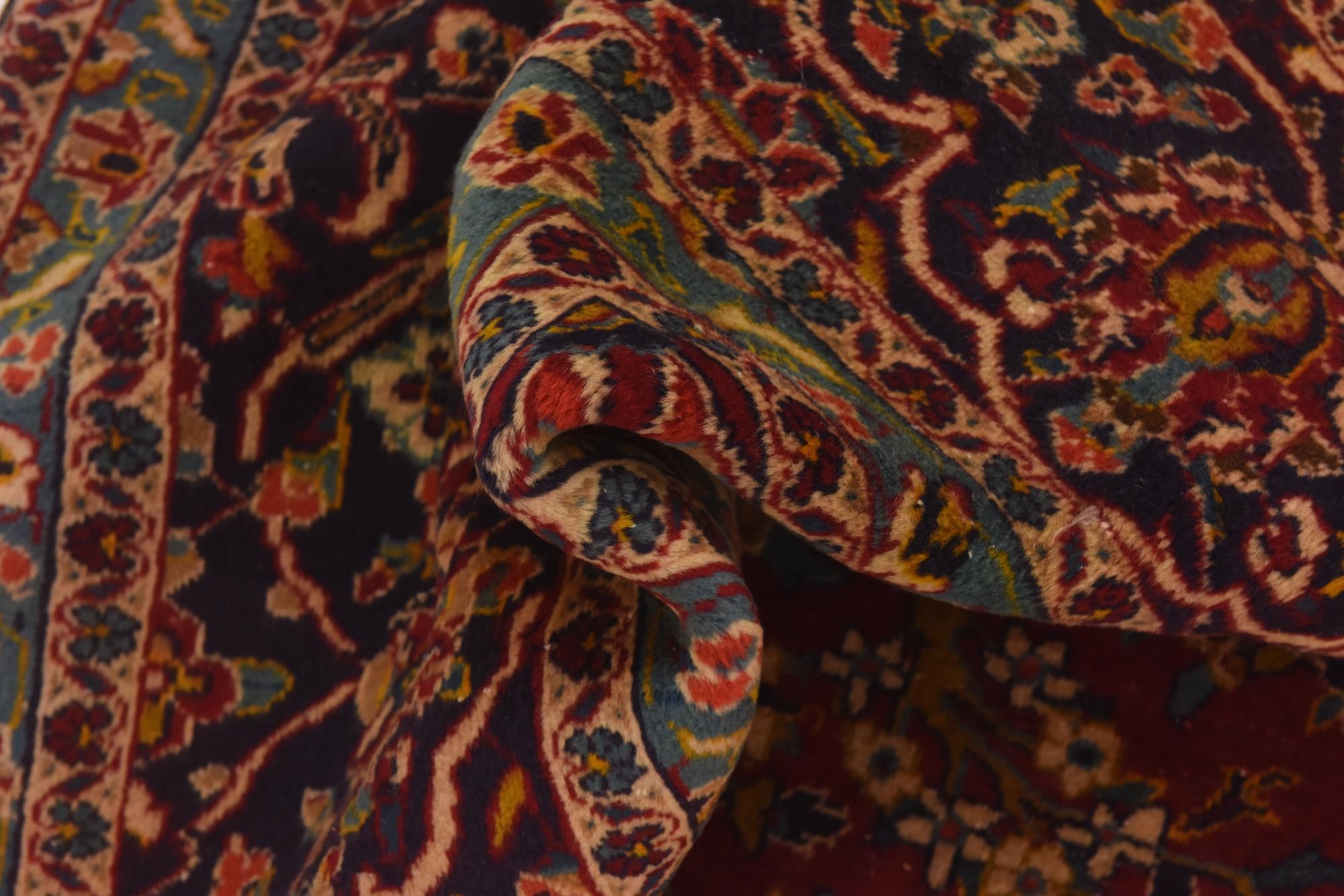 9' 7 x 13' 2 Hand Knotted Kashan Persian Wool Rug