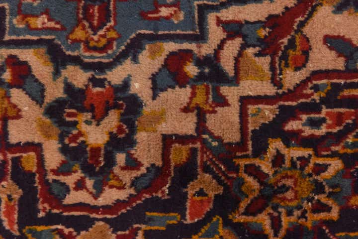 9' 7 x 13' 2 Hand Knotted Kashan Persian Wool Rug