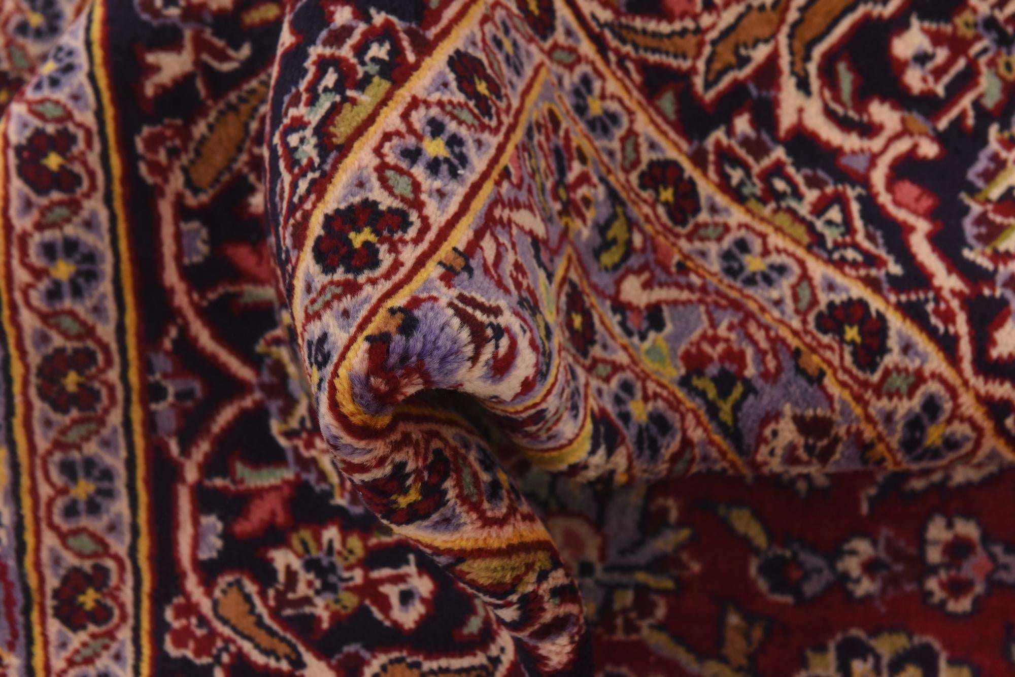 9' 9 x 13' 5 Hand Knotted Kashan Persian Wool Rug