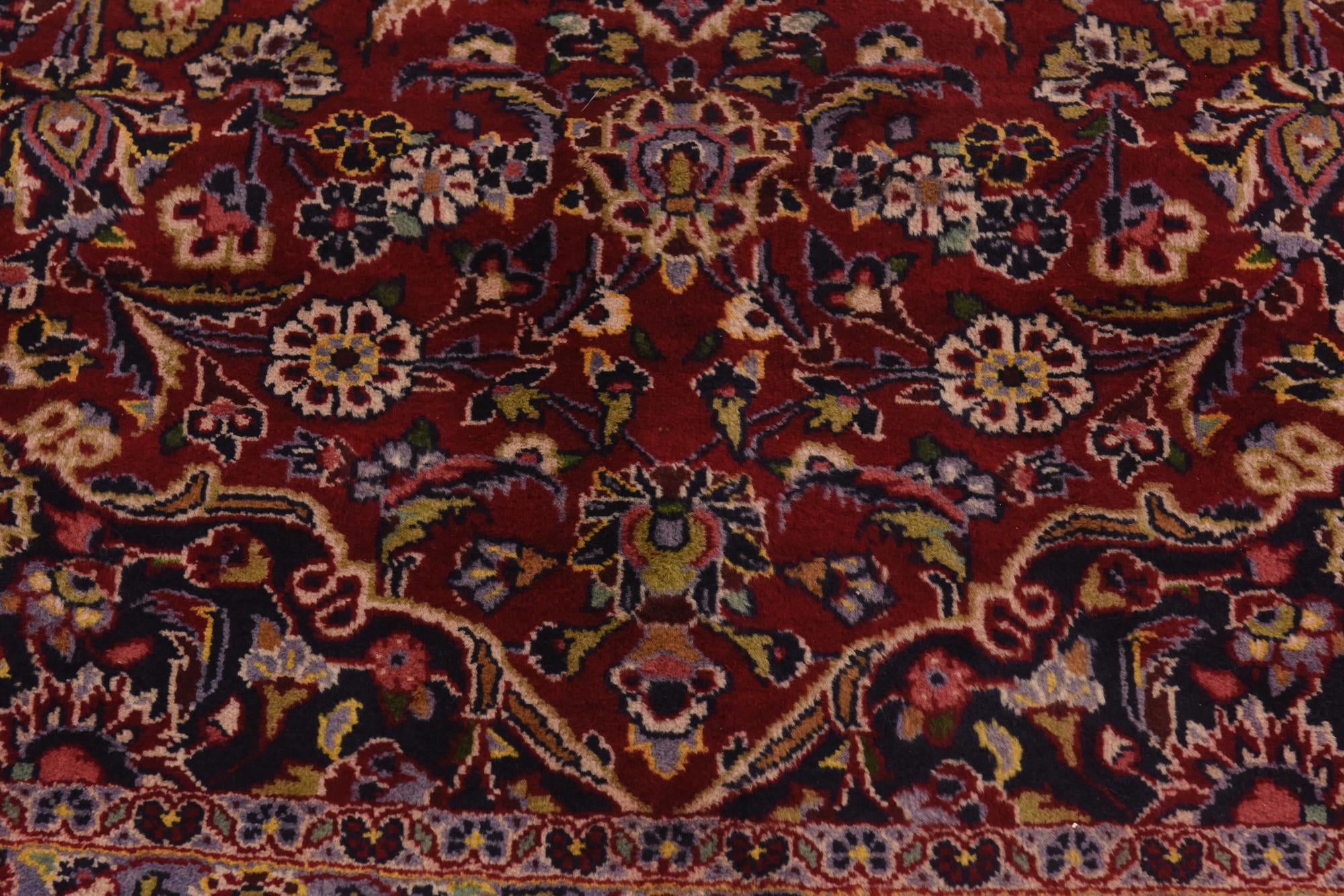 9' 9 x 13' 5 Hand Knotted Kashan Persian Wool Rug