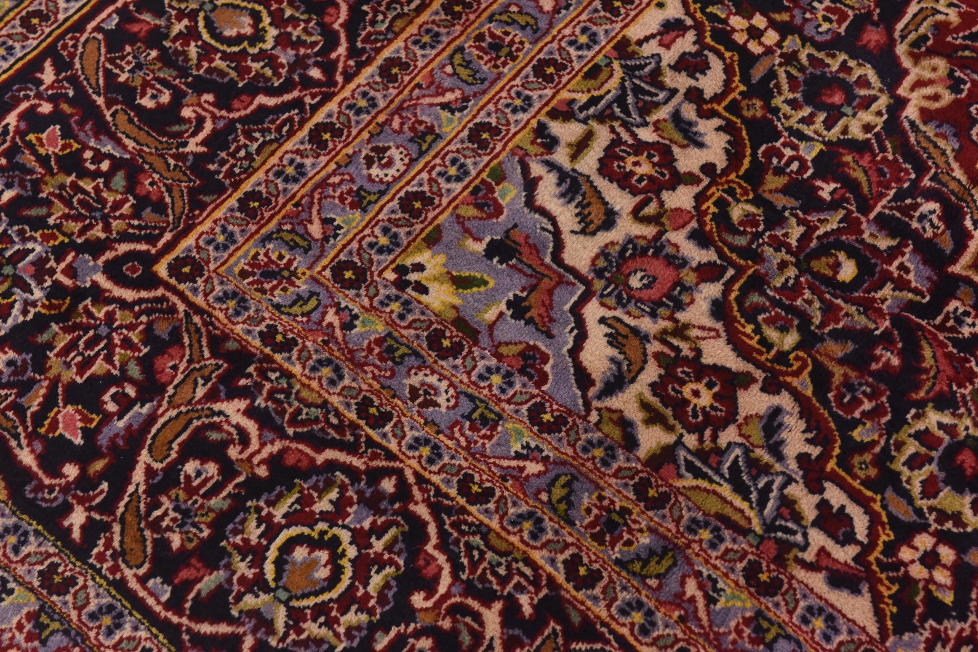 9' 9 x 13' 5 Hand Knotted Kashan Persian Wool Rug