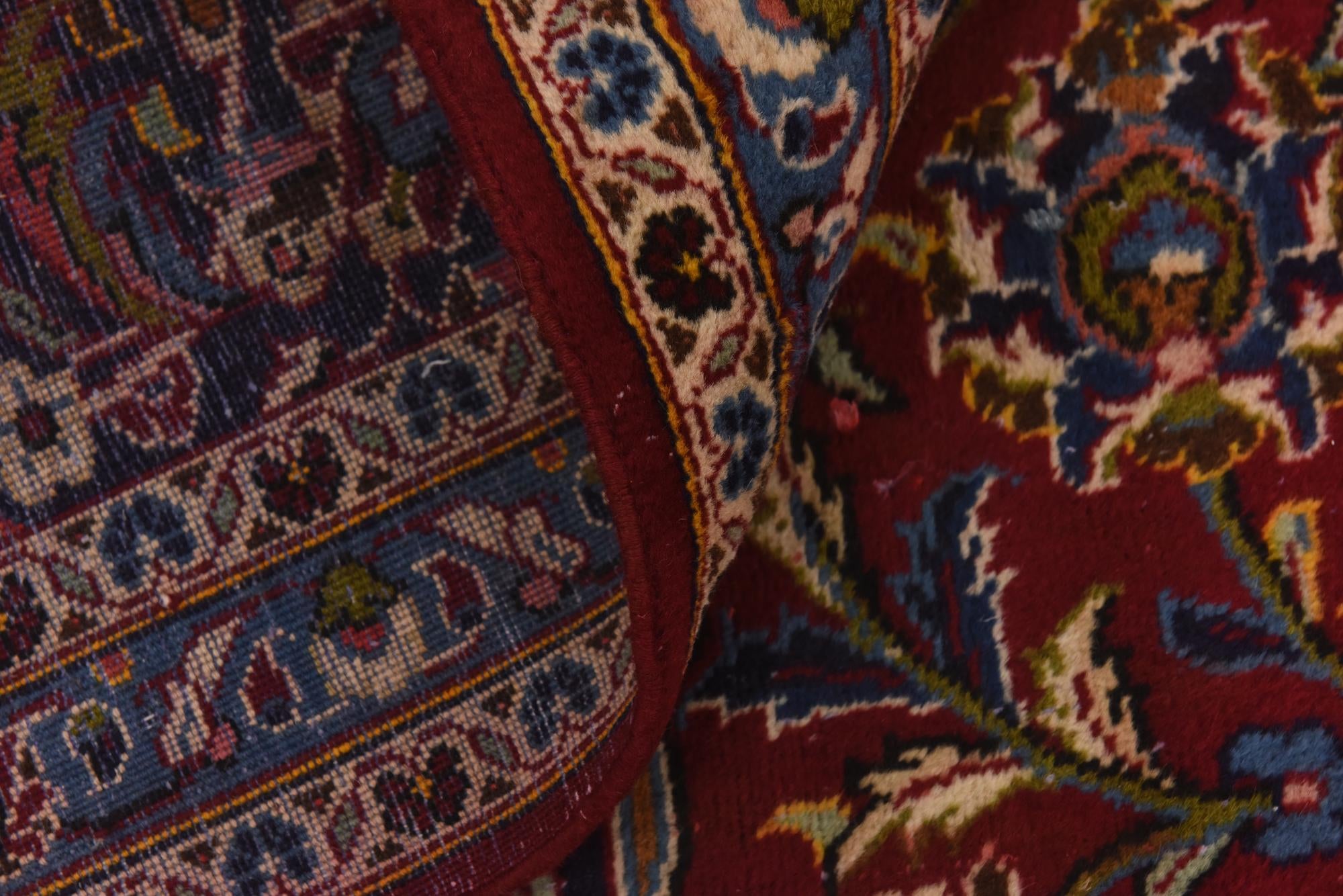 9' 8 x 12' 7 Hand Knotted Kashan Persian Wool Rug