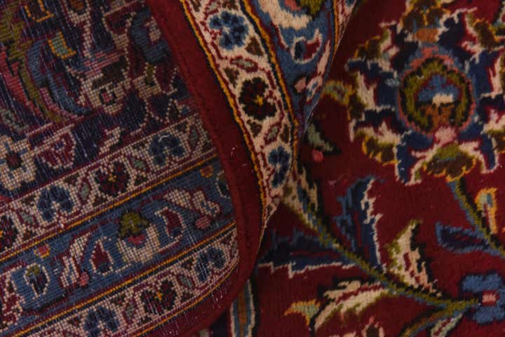 9' 8 x 12' 7 Hand Knotted Kashan Persian Wool Rug