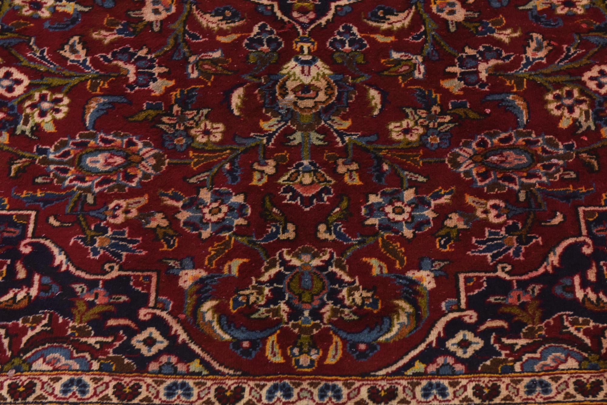 9' 8 x 12' 7 Hand Knotted Kashan Persian Wool Rug