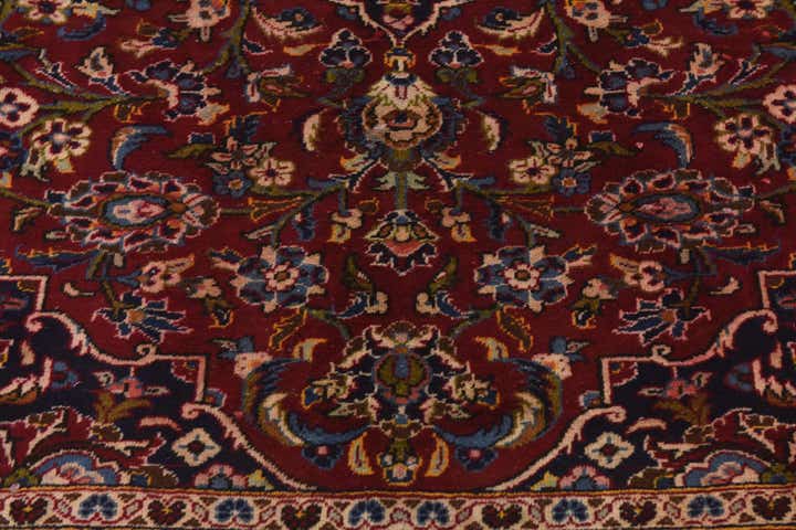 9' 8 x 12' 7 Hand Knotted Kashan Persian Wool Rug