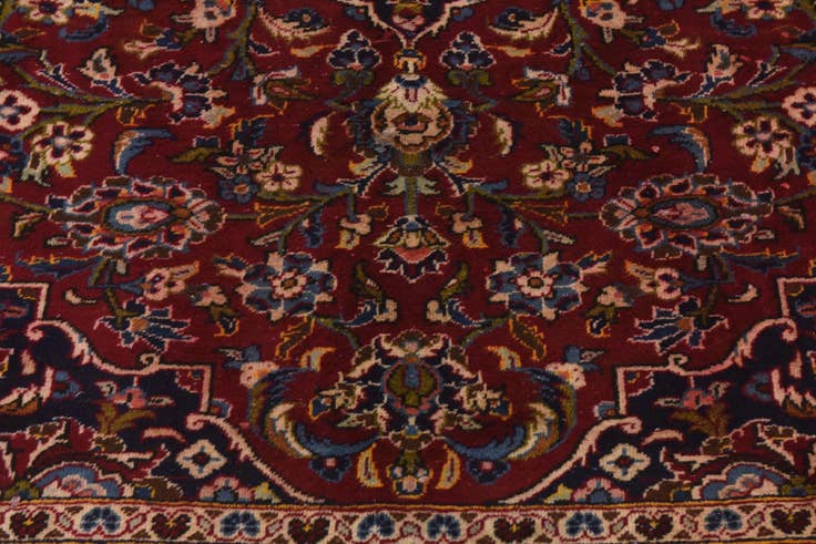 Detail image of 9' 8 x 12' 7 Hand Knotted Kashan Persian Wool Rug