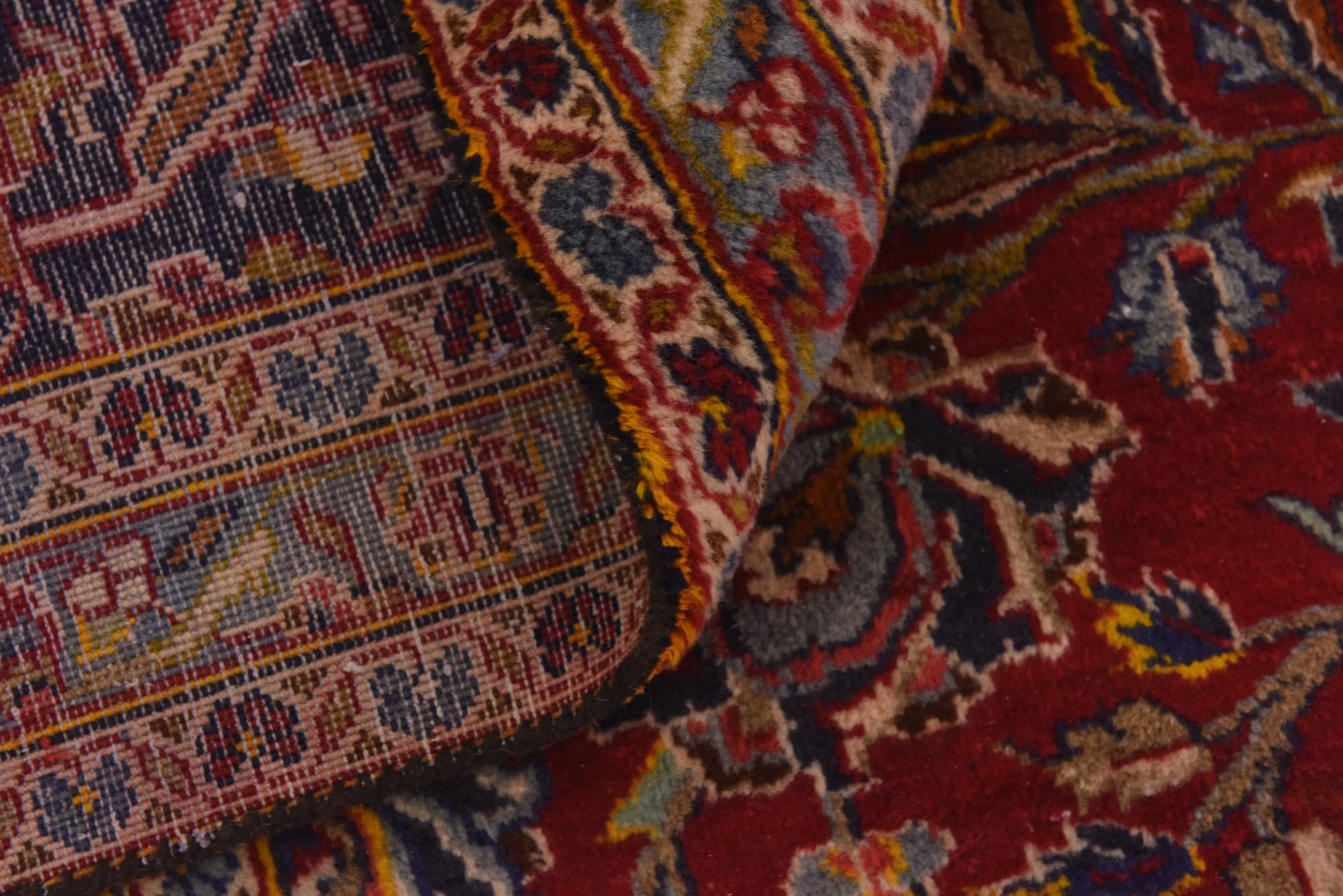 9' 8 x 13' Hand Knotted Kashan Persian Wool Rug