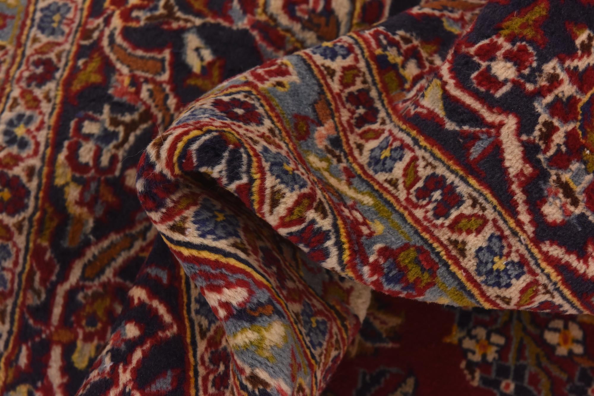 9' 8 x 13' Hand Knotted Kashan Persian Wool Rug