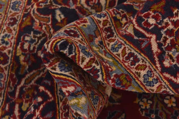 9' 8 x 13' Hand Knotted Kashan Persian Wool Rug