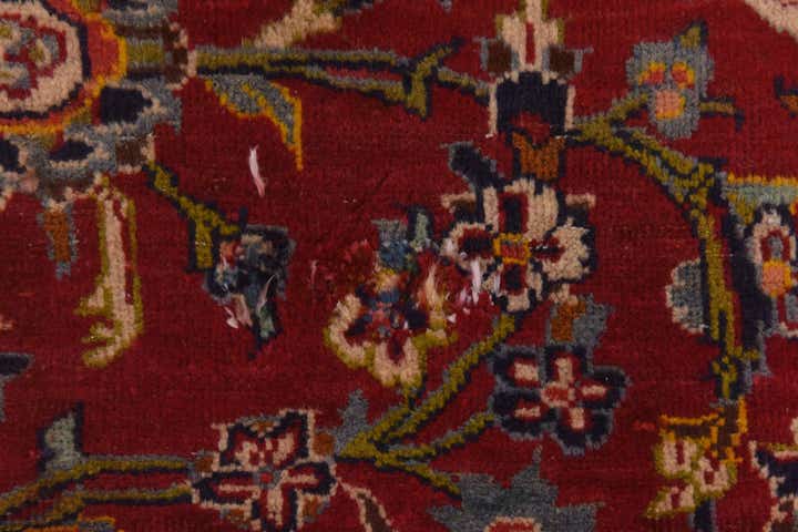 9' 8 x 13' Hand Knotted Kashan Persian Wool Rug