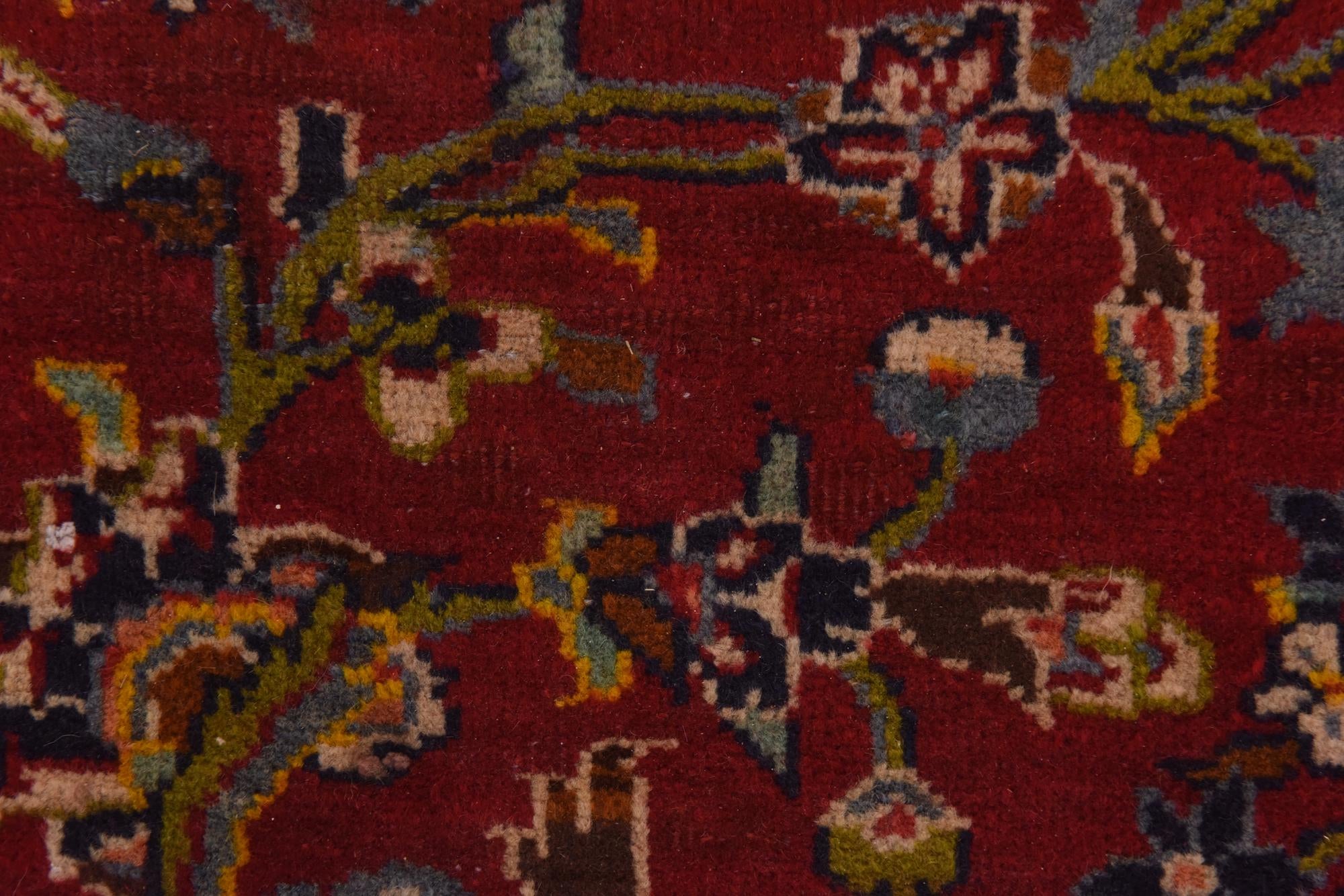 9' 8 x 13' Hand Knotted Kashan Persian Wool Rug