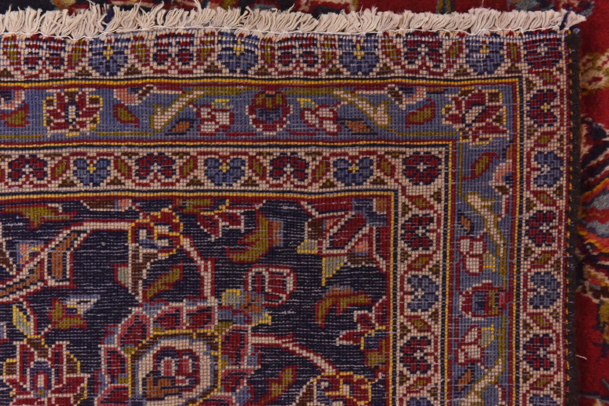 9' 8 x 13' Hand Knotted Kashan Persian Wool Rug