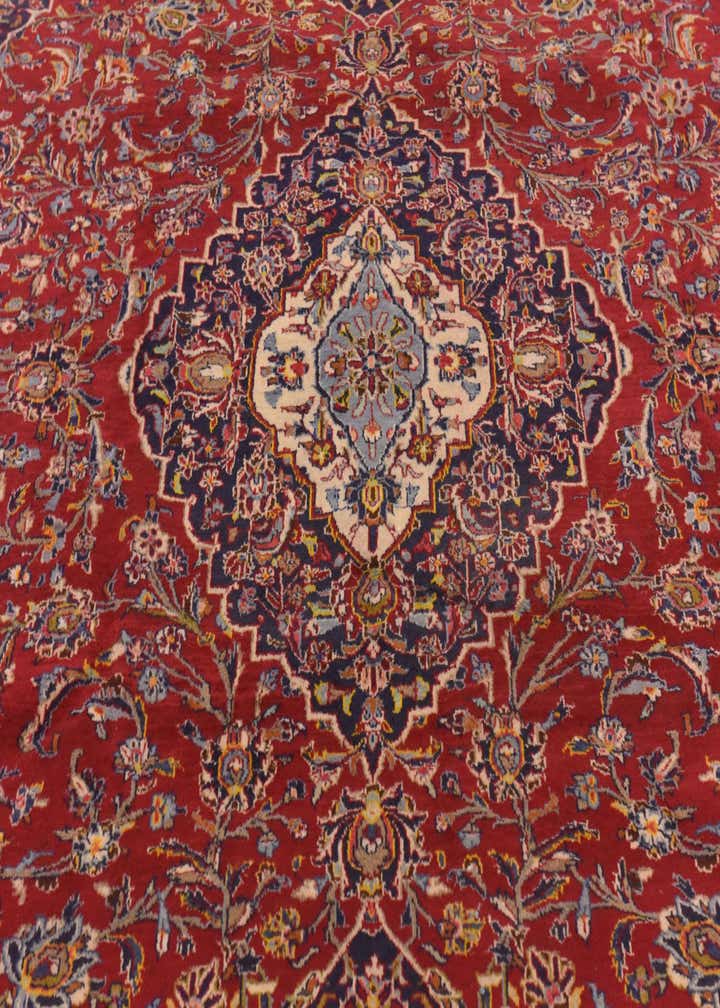 9' 8 x 13' Hand Knotted Kashan Persian Wool Rug